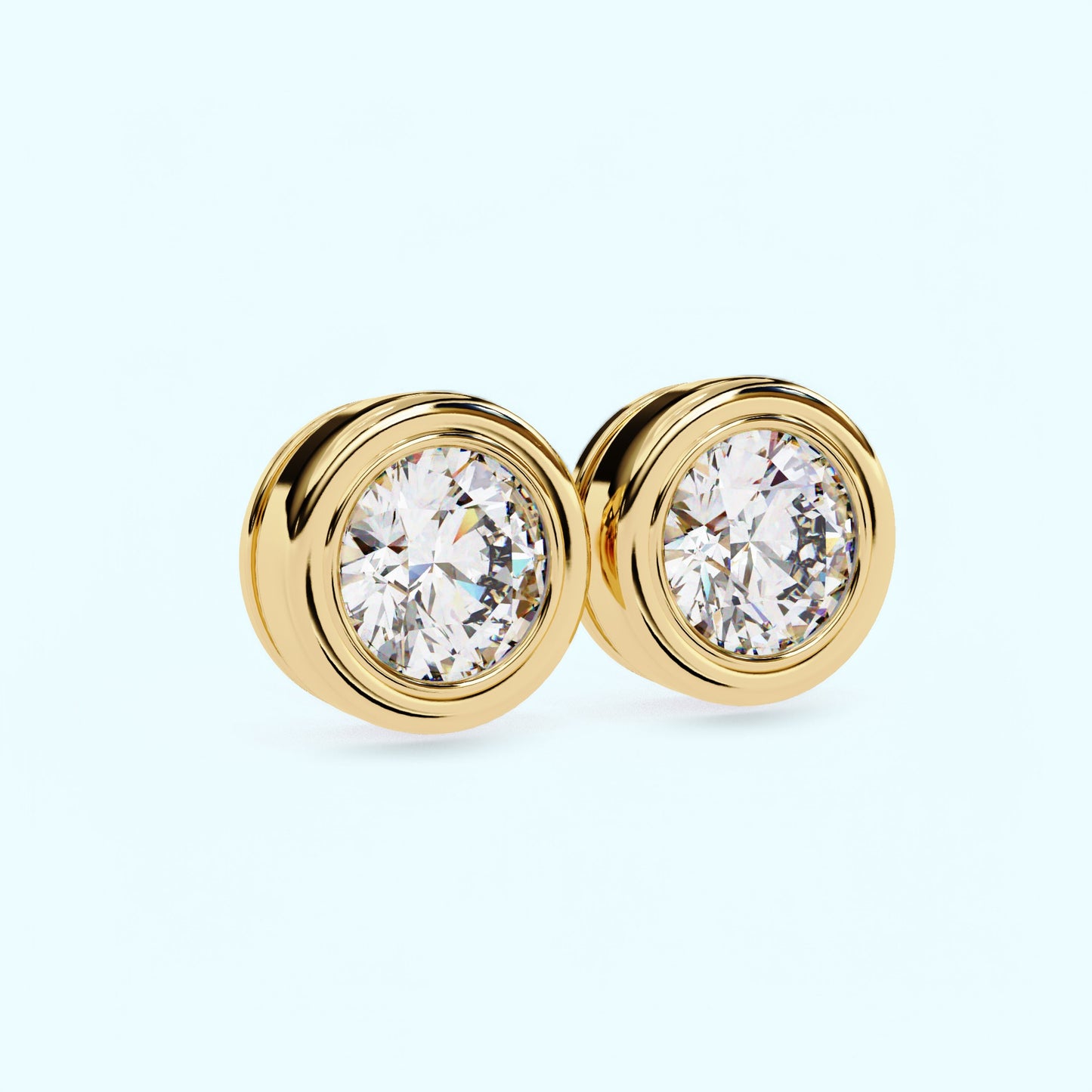 Luxe Bezel Diamond Studs