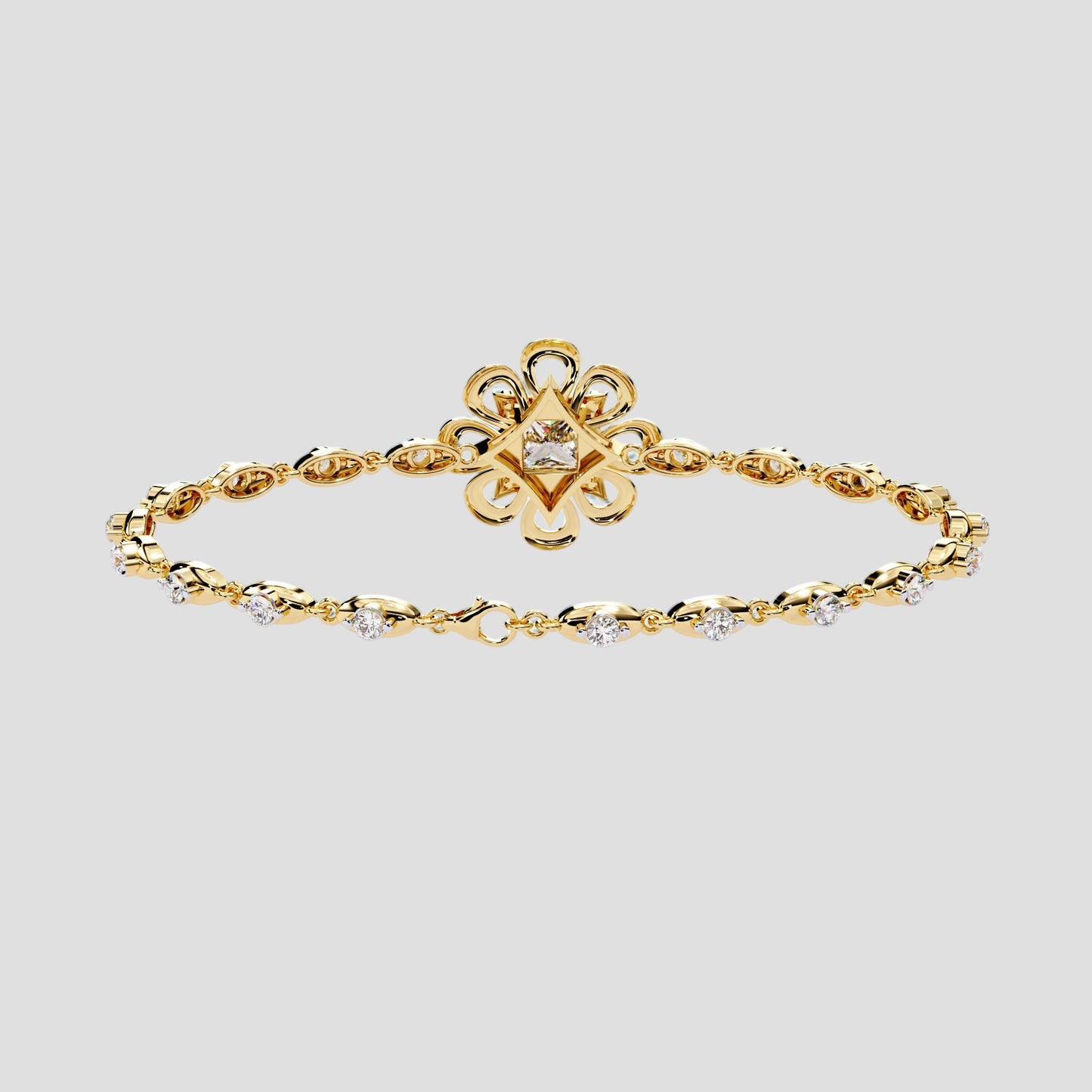 Regal Bloom Princess Diamond Bracelet