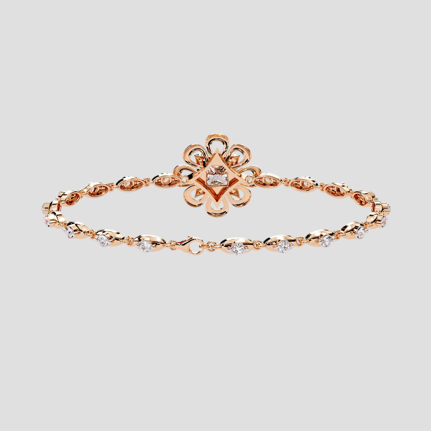 Regal Bloom Princess Diamond Bracelet