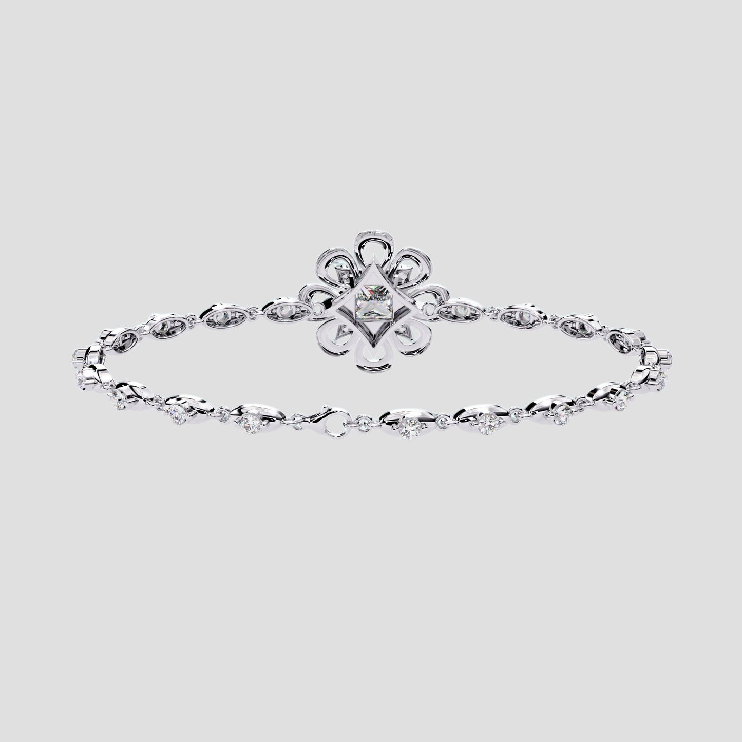 Regal Bloom Princess Diamond Bracelet