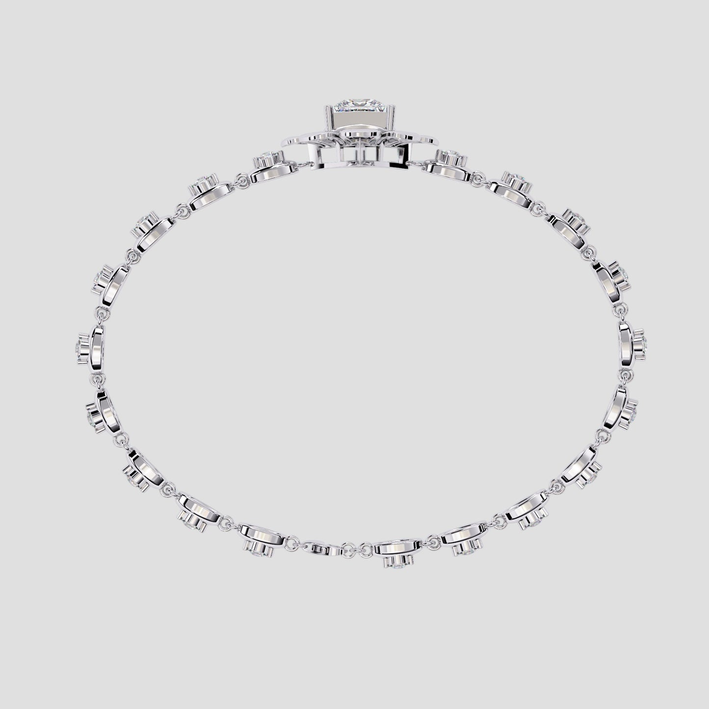 Regal Bloom Princess Diamond Bracelet