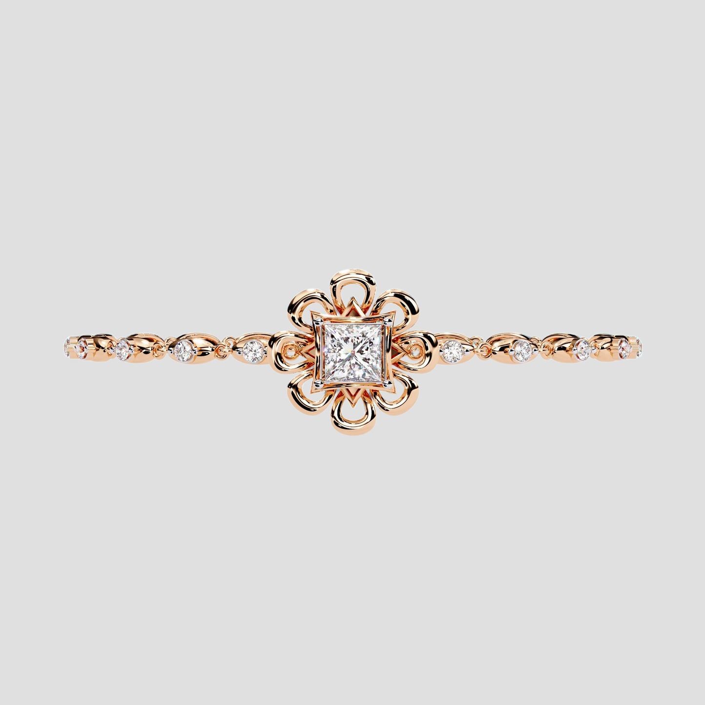 Regal Bloom Princess Diamond Bracelet