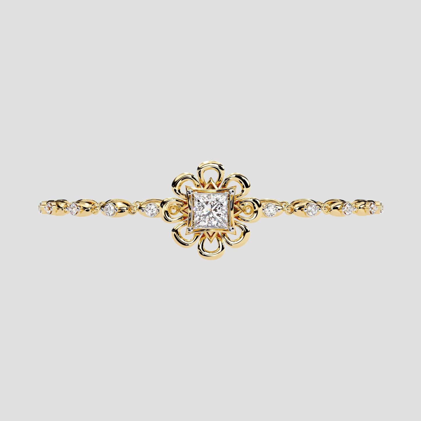 Regal Bloom Princess Diamond Bracelet