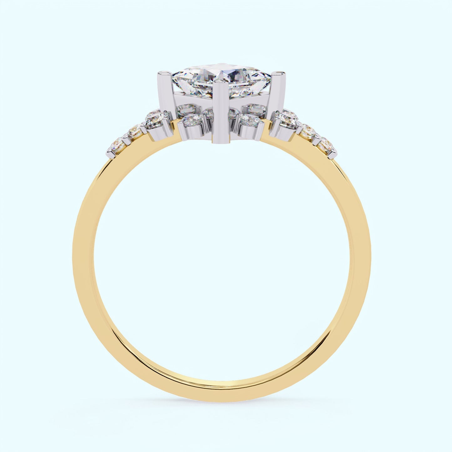 Radiant Starburst Princess Cut Diamond Ring