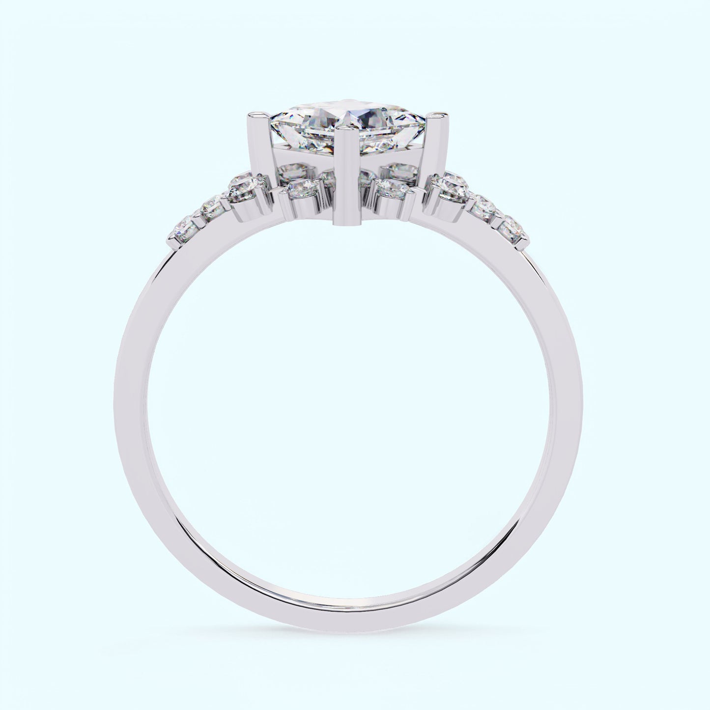 Radiant Starburst Princess Cut Diamond Ring